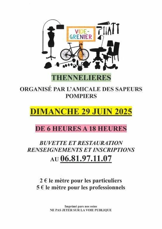 Vide-greniers_Thennelières Amicale des Sapeurs-Pompiers de Thennelières
