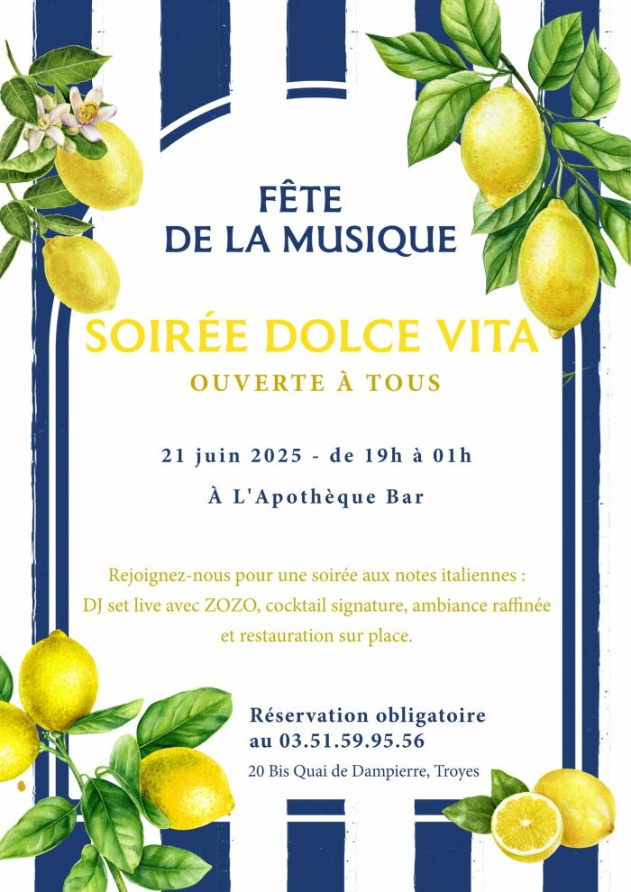 affiche fête de la musique L'Apothèque Bar